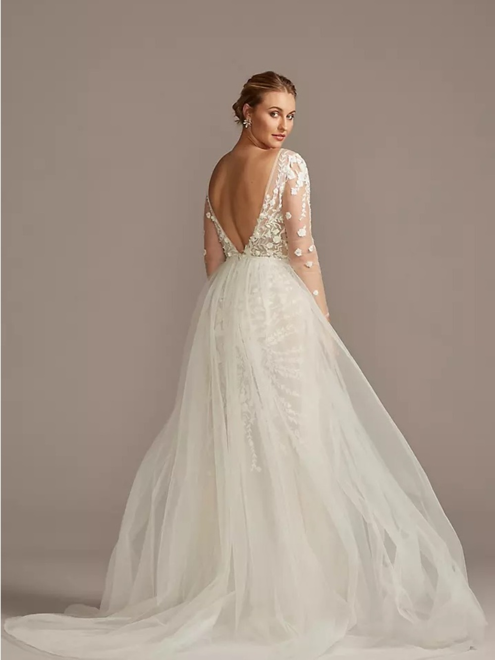 Galina Signature - Embroidered Illusion Bodysuit Wedding Dress & optional skirt - Picture 9 of 15